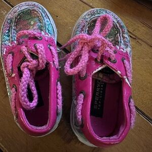Sperry Kids Glittery Pink Sneakers